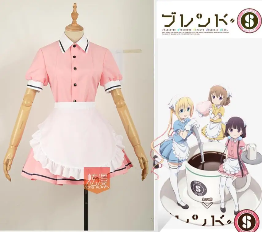 Аниме Blend S Sakuranomiya маика Косплэй костюм японский розовый Кофе горничной весь