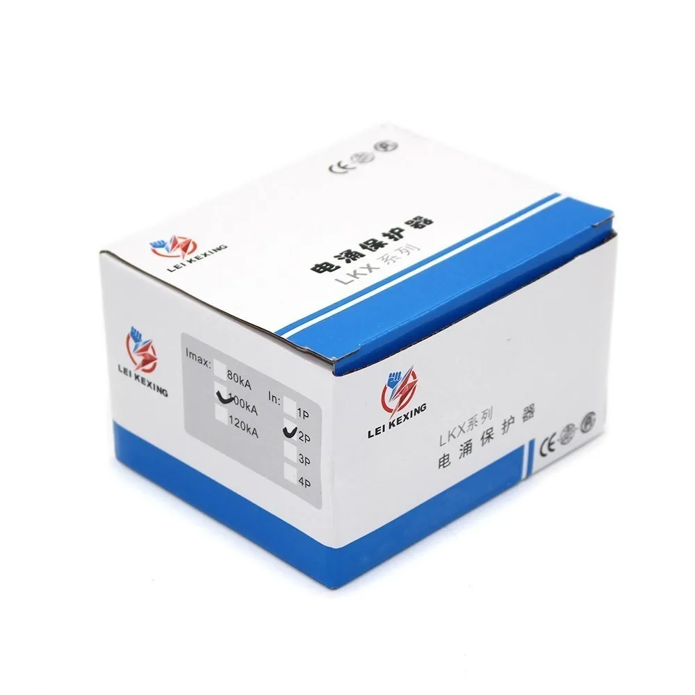 B100 2P 60KA ~ 100KA 275V AC 1P + N SPD дом Защита от перенапряжения защитное Низковольтное