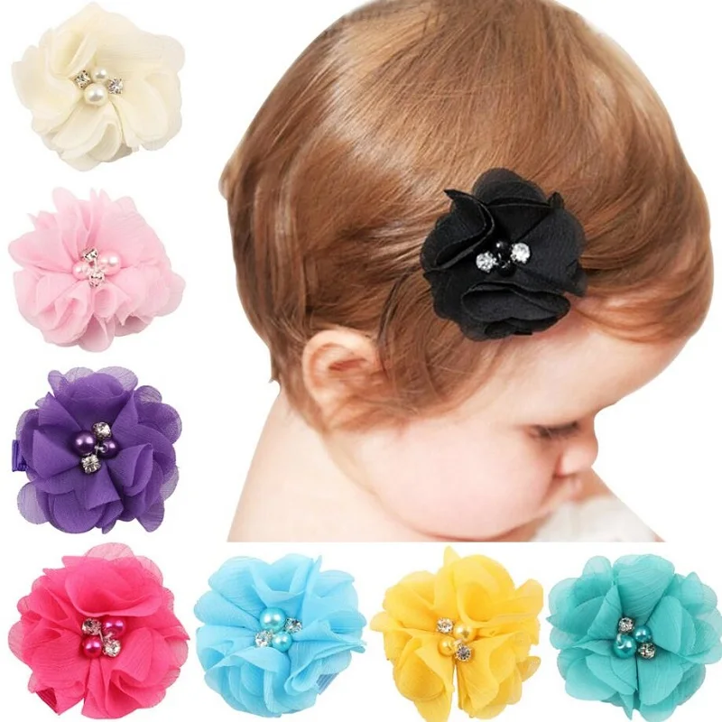 Candy Colors Headwear hair Accessories Fashion Cute Chiffon pearl