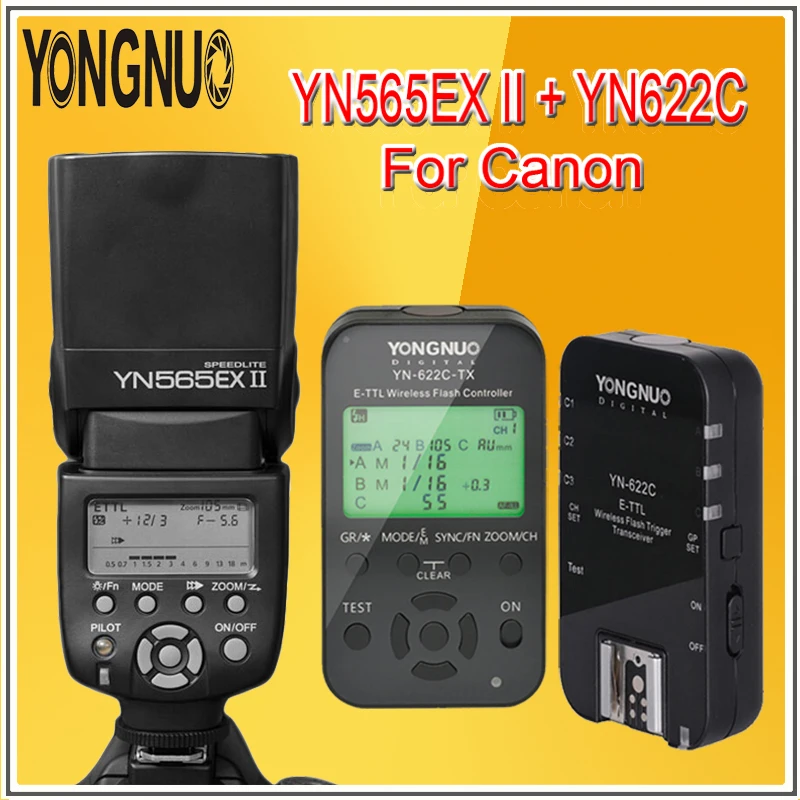 Беспроводная вспышка YONGNUO YN565EX YN 565EX III TTL Speedlite + 622C набор триггеров для CANON 6D 7D 60D