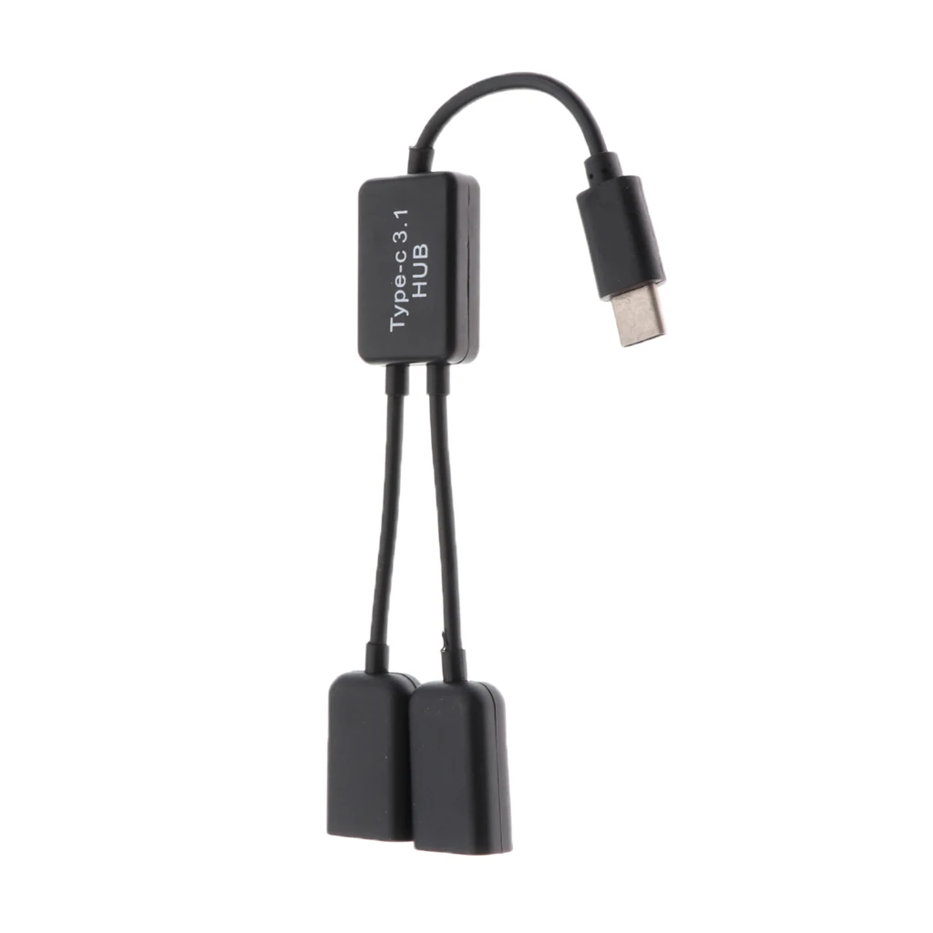 Dovewill USB 3.1 Type C Male to Female Dual USB 2.0  2 in 1 OTG HUB Adapter Cable