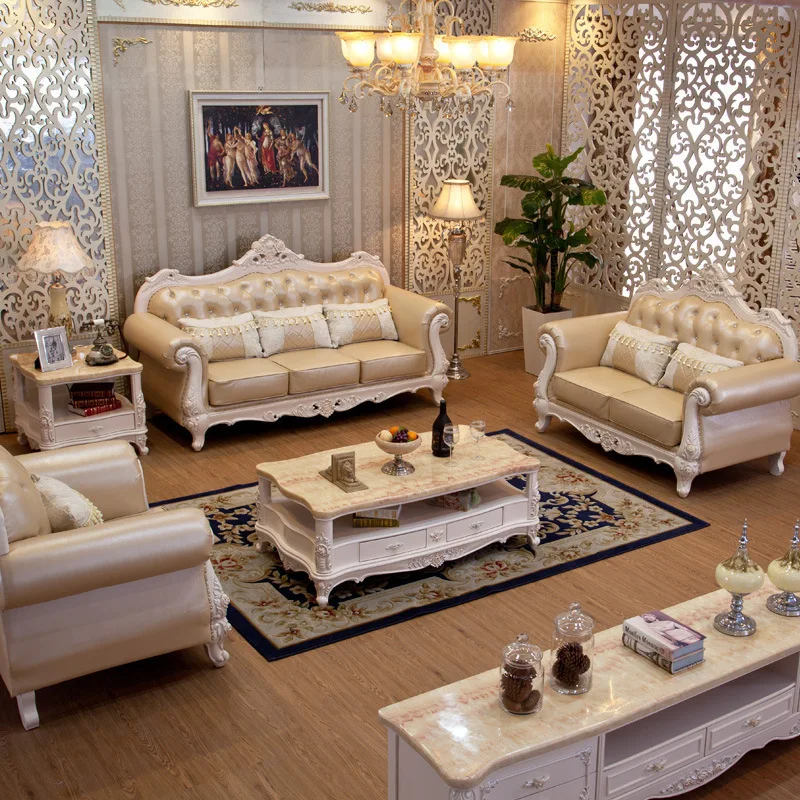 2017 New Arrive Furniture Sofa Sets Clical European Style 2017 New Arrive Furniture Sofa Sets Clical European Style Solid Wood Full Leather Cover Single Set In Living Room Sofas From