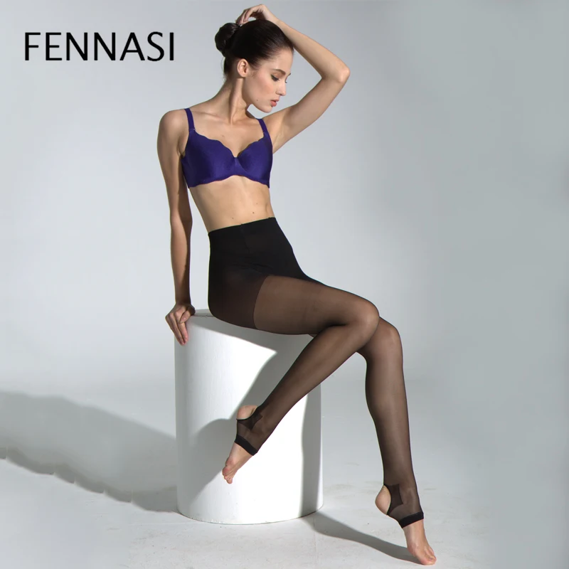 Колготки FENNASI женские черные колготки с лямками сексуальные тонкие прозрачные