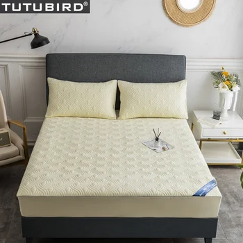 

Yellow elastic Mattress Cover Embossing Mattress Pad Mattress Protector Bed Protection hometextile