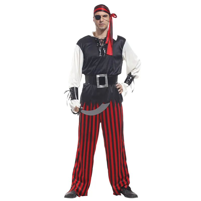 

One Eye Men's Adult Cutthroat Pirate Costume Halloween Purim Party Carnival Cosplay