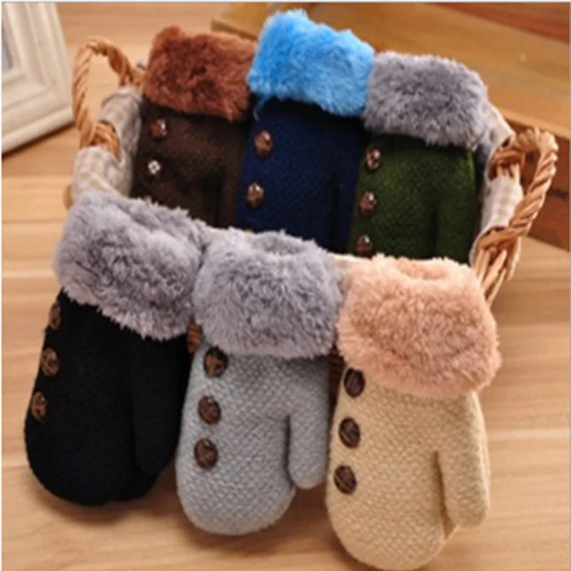 Winter Hand Gloves For Babies Kids Boy Girls Cotton Full Finger Gloves