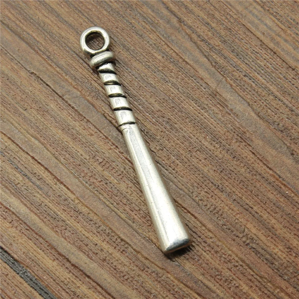 مضرب بيسبول سحر قلادة Diy مجوهرات النتائج العتيقة الفضة لهجة 1.4x0.2 بوصة (35x5 مللي متر) 20 قطعة/الوحدة مضرب بيسبول سحر قلادة Diy مجوهرات النتائج العتيقة الفضة لهجة 1.4x0.2 بوصة (35x5 مللي متر) 20 قطعة/الوحدة