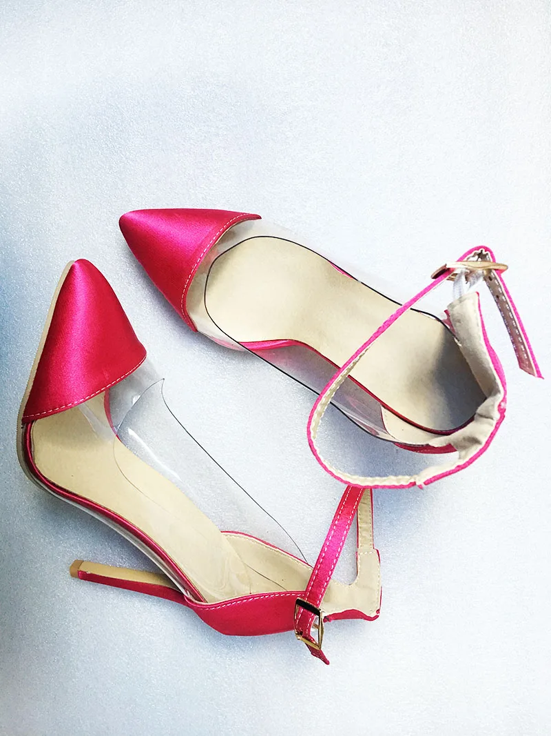 Doratasia/ г. стильная женская обувь из ПВХ на высоком каблуке с острым носком вечерние туфли-лодочки красного, розового, черного цвета, большие размеры 32-43
