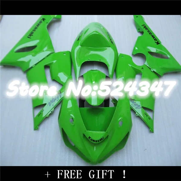 Total green full Fairing for KAWASAKI Ninja ZX6R 05 06 ZX6R 05 06 ZX6R