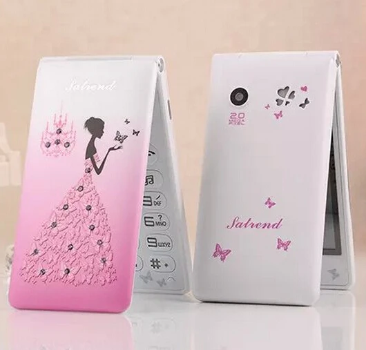 Flip Russian French Spanish D11 novelty mobile phone Women Girls Lady Cute LED Flashlight gsm Cell