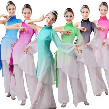 

Chinese National Clothes Traditional Women Yangko Dance Costume Folk Dancing Wear Elegant Stage Performance Clothing 3XL 4XL