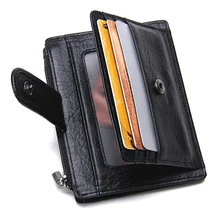 Dünne Echte Kuh-leder Herren Brieftasche Kleine Casual Kartenhalter Münzfach Mini Geldbörse Taschen Qualität Brieftaschen Carteira Kostenloser Versand