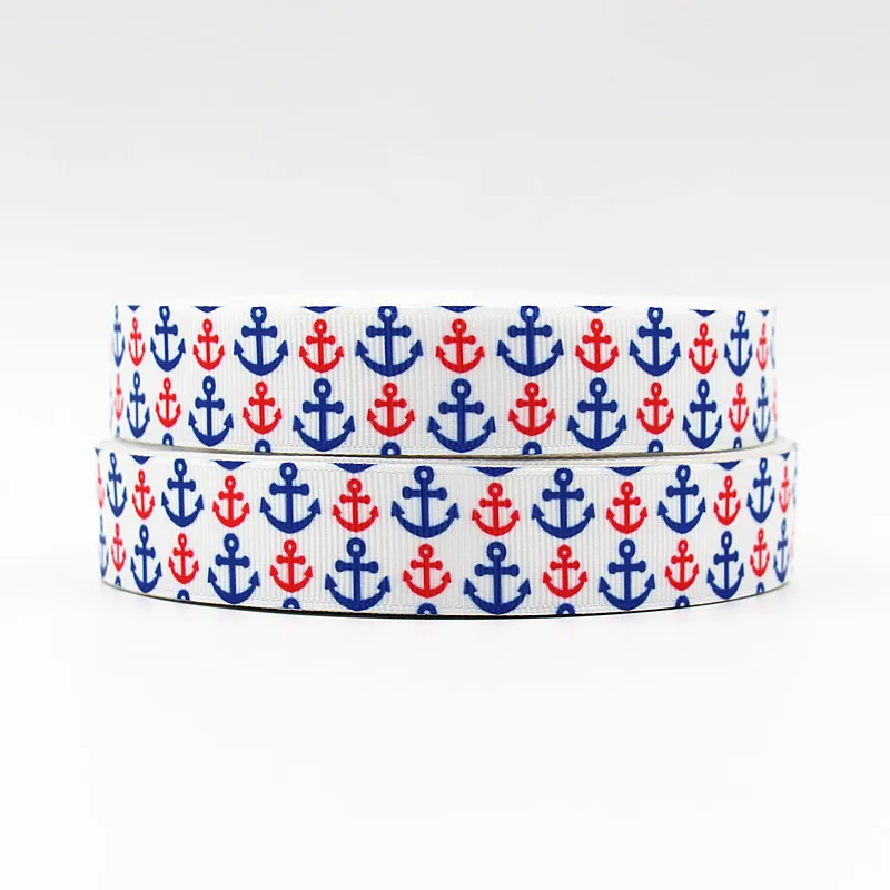 Wm 10 ярдов партия 7/8 дюймов 22 мм 151119015 Якорь Дизайн Печатный grosgrain ленты | Дом и сад