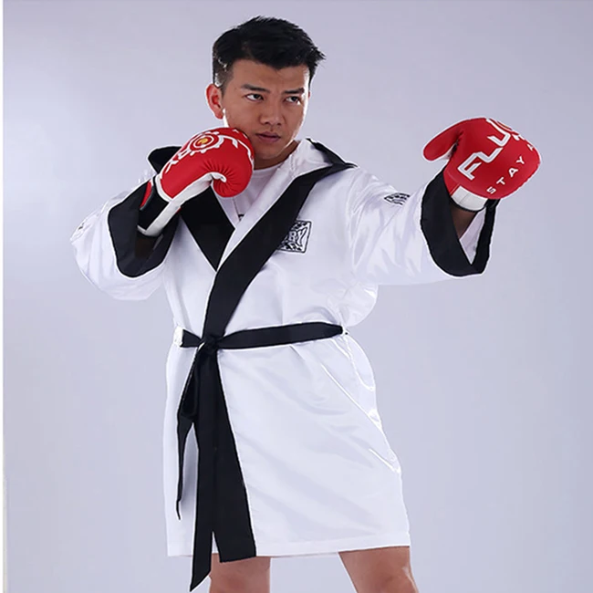 Стиль боксерские халаты Муай Тай плащ кикбоксинг униформа для всех - Цвет: black stripe