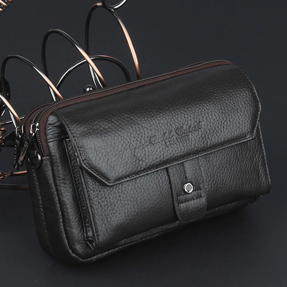 Genuine Leather Real Cowhide Men Crossbody Messenge Bags Brand Famous