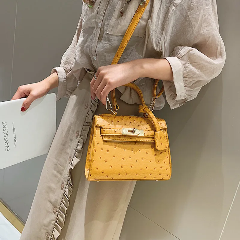 

BXX Sac / 2019 Fashion Luxury Handbags Women Designer Solid Color Wild Ostrich Pattern Shoulder Crossbody Bag ZD145