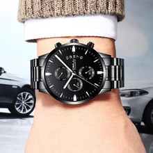 Homens Relógios de Luxo Da Marca CRJU Multi Função Do Esporte Dos Homens Relógio de Quartzo de Aço À Prova D’ Água Negócio Relógio Masculino Relógio De Pulso relojes