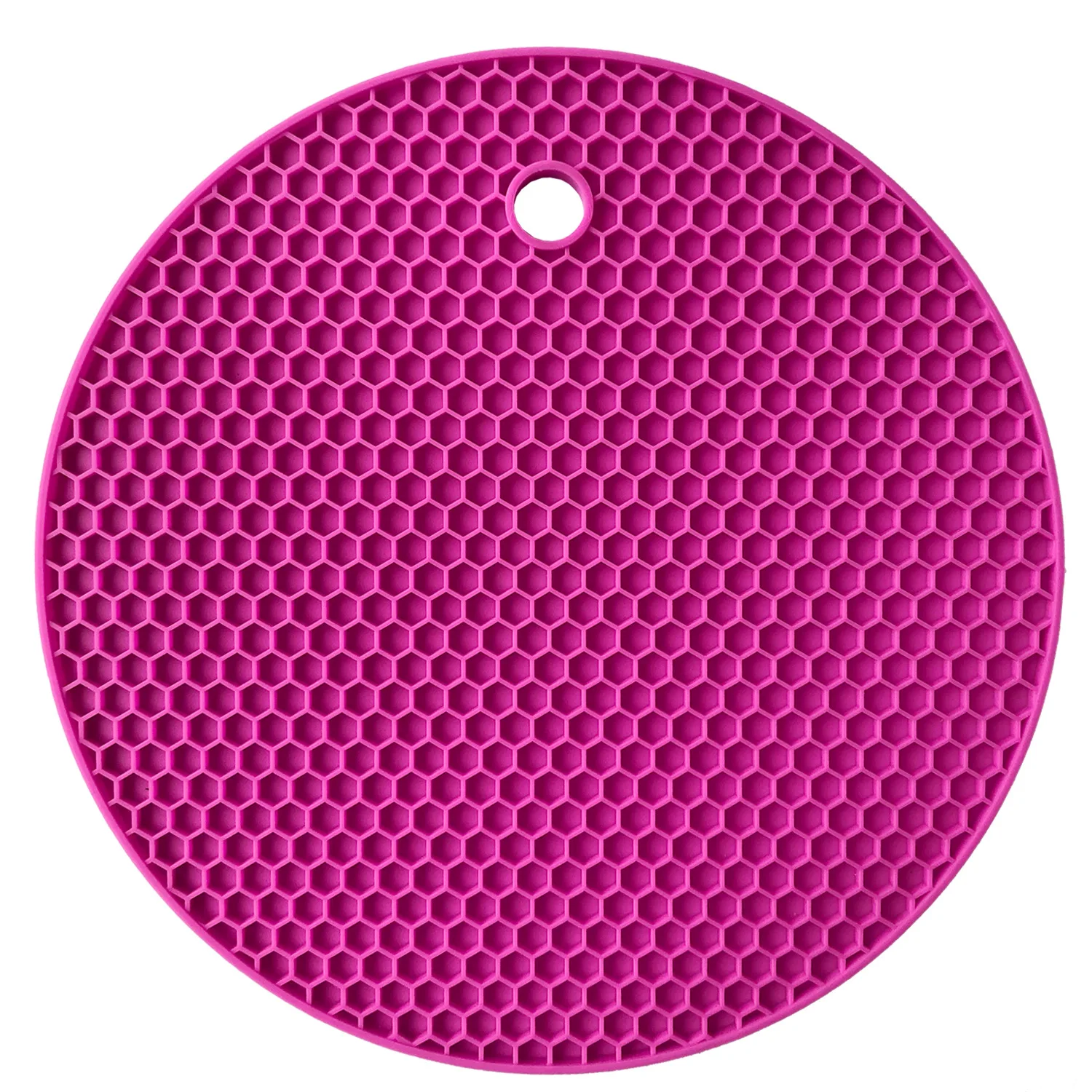 7 мм утолщаются 18 см круглый термостойкий силиконовый коврик подставки для кружек нескользящий держатель для кастрюли стол кухонная салфетка-подставка аксессуары - Цвет: Rose Red