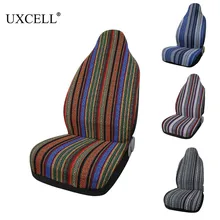 Uxcell-cubierta de asiento delantero de cubo, manta de silla de montar colorida a rayas Universal, protectores de asiento para coche, camión y SUV, 13 colores
