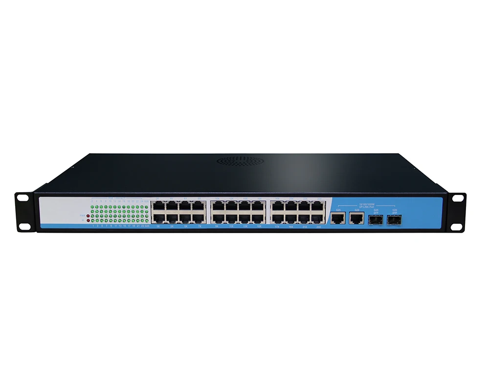 2 Gigabit uplink сети Ethernet 24 Порты 360 Вт PoE коммутатор 1u стойку шасси