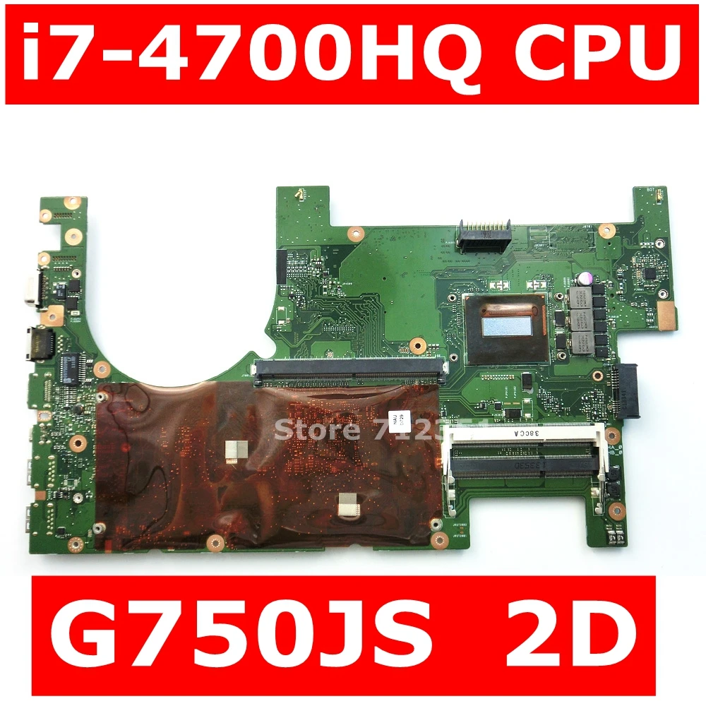 cheap G750JS i7 4700HQ Processor CPU 2D Mainboard For Asus ROG G750J G750JS laptop motherboard 60NB04M0 MB113 4 Slots 100% Tested