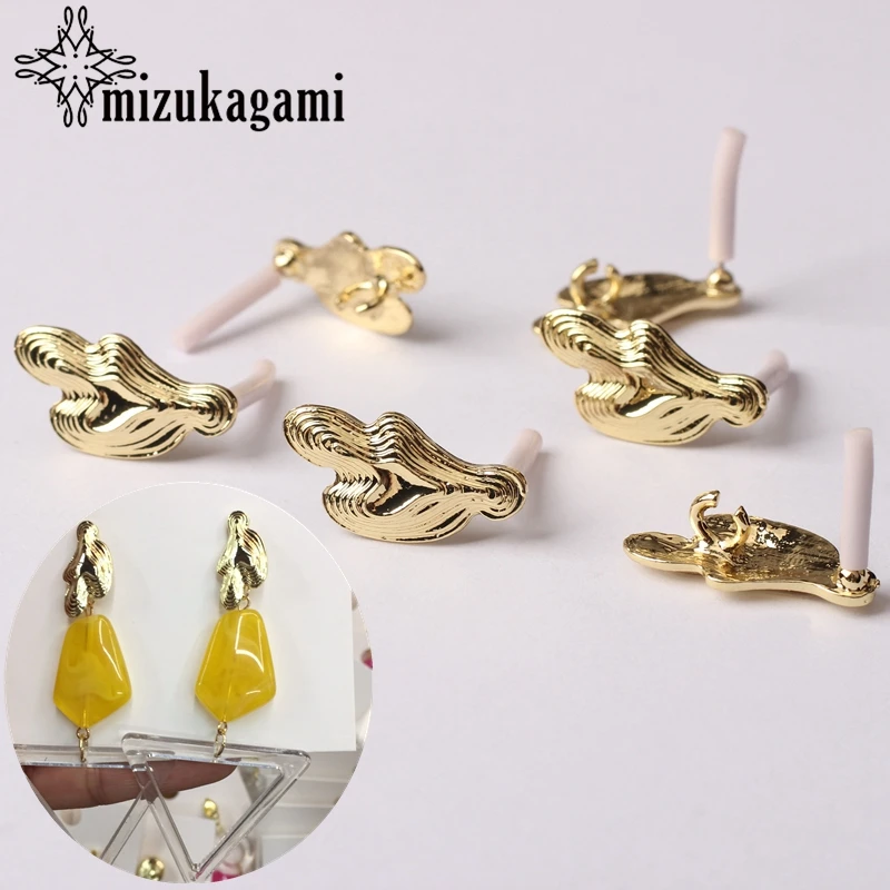 

Zinc Alloy Golden Plated Conch Shell Earrings Base Connectors 6pcs/lot For DIY Fashion Drop Earrings Jewelry Making Accessories