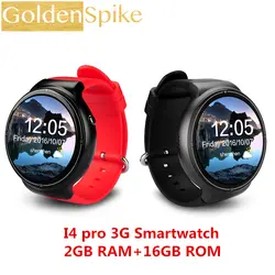 Золотой шип Новый I4 Pro ОЗУ 2 ГБ ПЗУ 16 ГБ Android 5.1 3G Bluetooth часы телефон MTK6580 двухъядерный smartwatches для Android/IOS