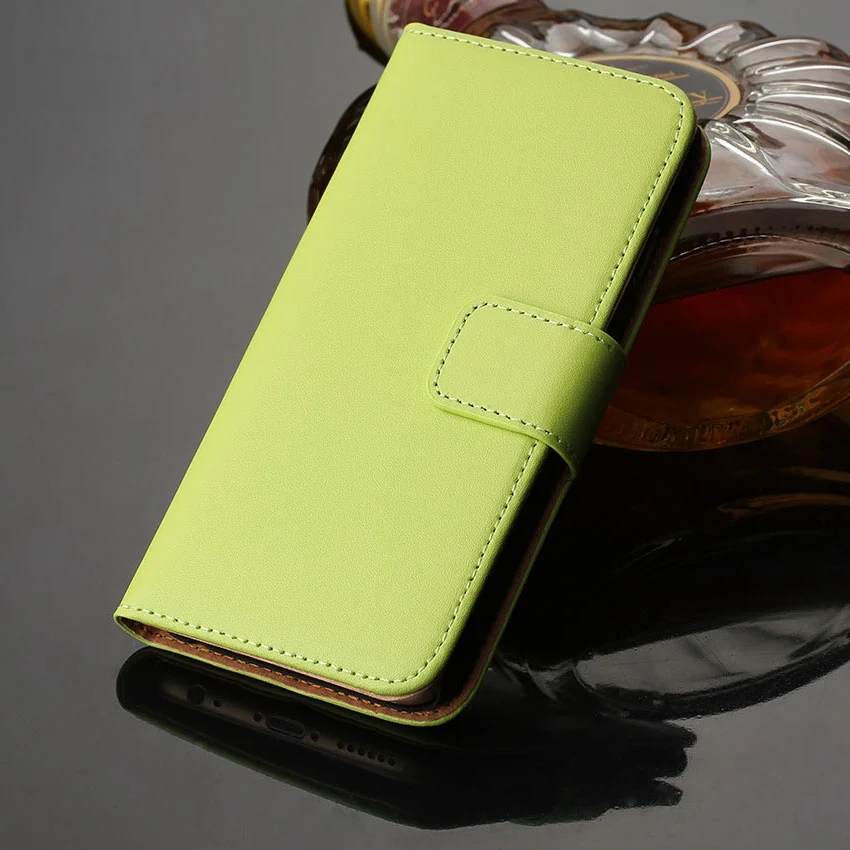 Роскошный настоящий кожаный магнитный кошелек с застежкой Чехол флип-чехол держатель для карт чехол для телефона для Apple iPhone 5 5S SE/4 4S - Цвет: Зеленый