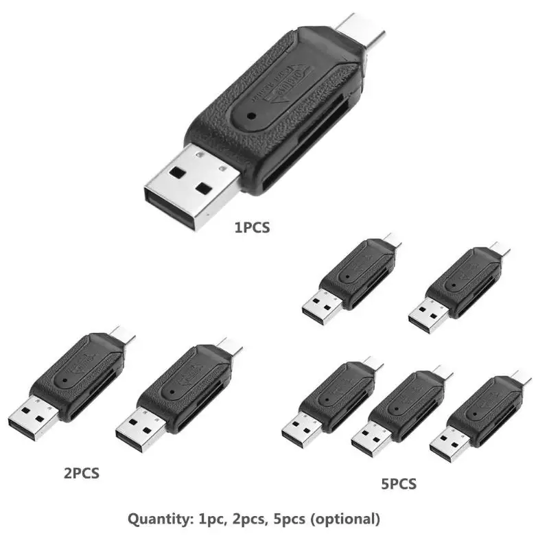 Высокая скорость 480 Мбит/с пластик OTG USB2.0 type-C USB 3,1 считыватель карт памяти для SD TF для Micro SD карты для мобильного телефона