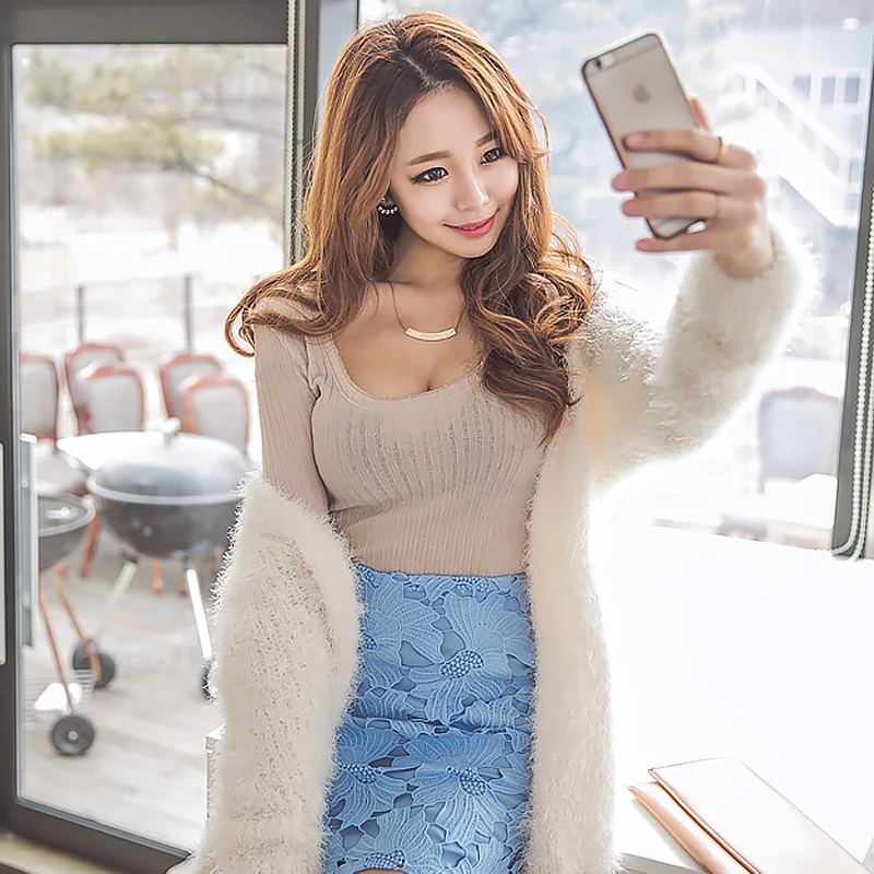 Beige Tee Shirt Femme Knitted Cotton Sexy Slim T Shirt Women Womens Tops 2018 Casual T-shirt Long Sleeve Tshirt Poleras De Mujer