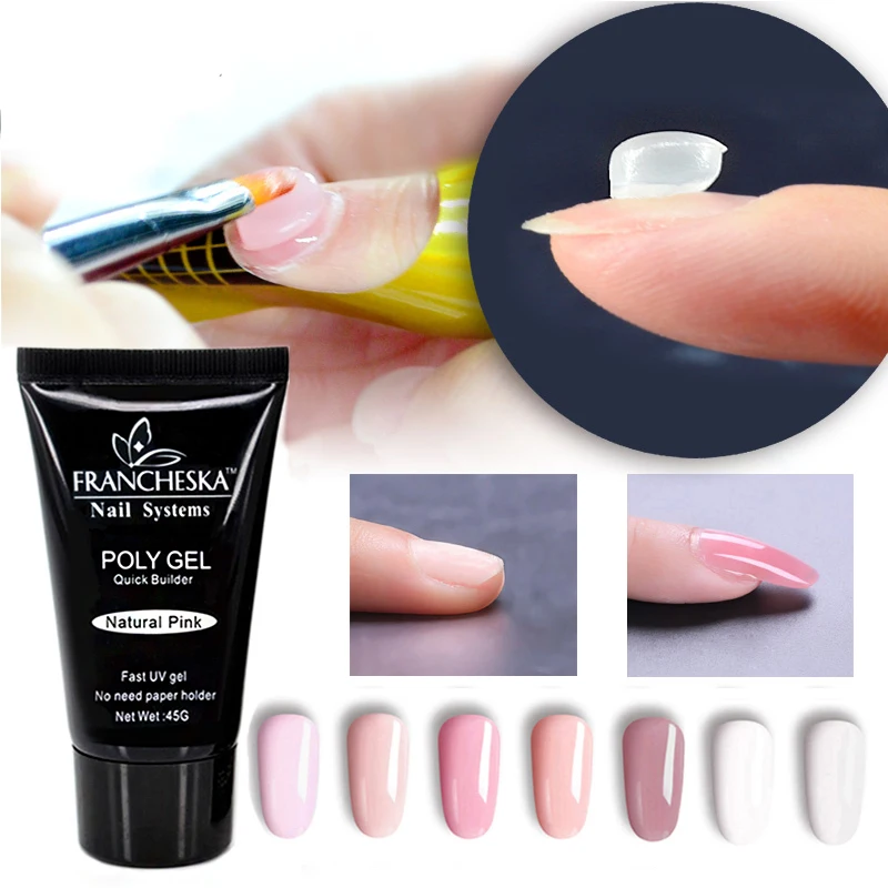 

Francheska transparent gel jelly poly gel hard gum polygel natural pink clear camouflage glass quick building nail art extend