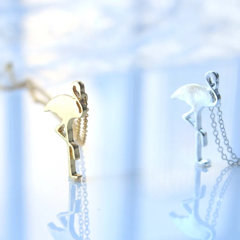 Ожерелье с фламинго hzew модное маленькое женское колье|fashion necklace|necklace fashionflamingo