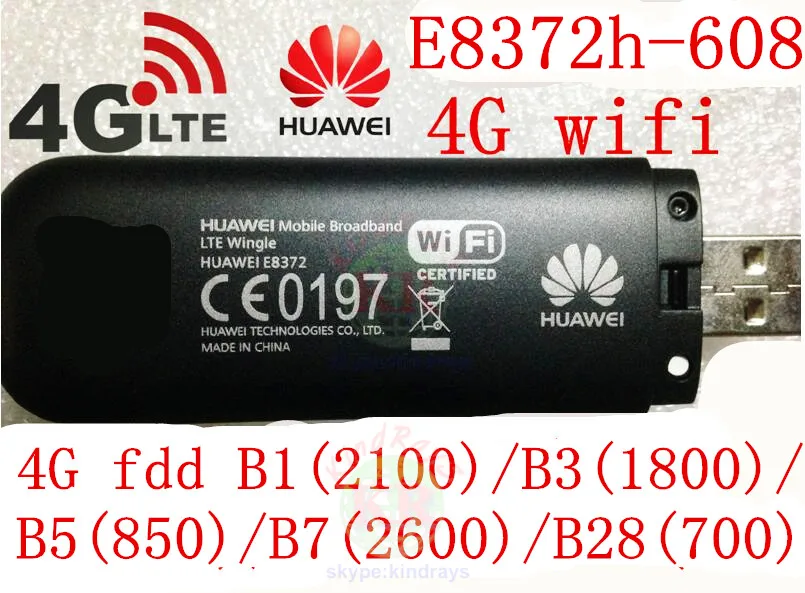 Разблокированный Huawei E8372h 608 4g 3g usb Wi Fi Модем Автомобильный адаптер E8372 lte 4G роутер