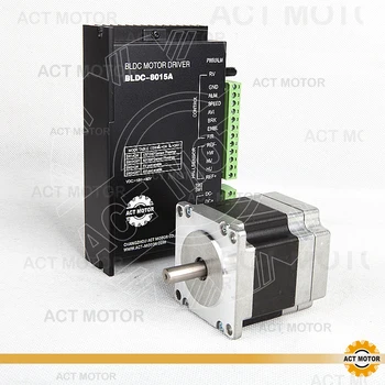 

ACT Motor 1PC Nema23 Brushless DC Motor 57BLF01 24V 63W 3000RPM 3Ph Single Shaft+1PC Driver BLDC-8015A 50V CNC US UK DE JP Free