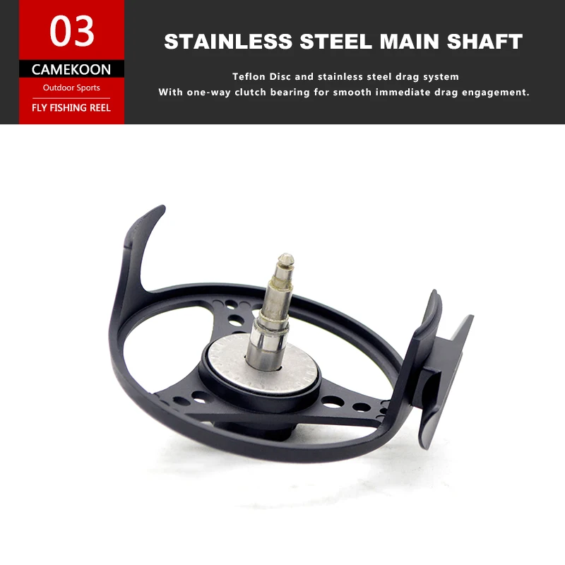CAMEKOON Fly Fishing Reel 3/4wt 5/6wt Large Arbor Aluminum Light Weight Fly Reel Hand-Changed Fishing Reel