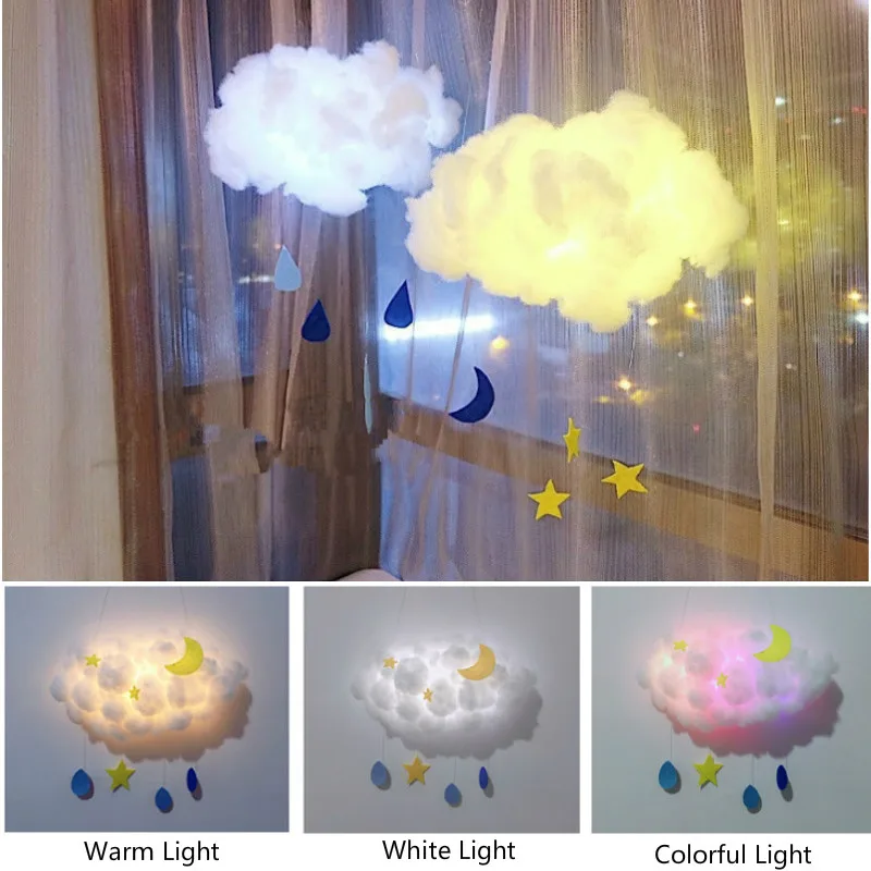 LED MoonStar Cloud Feather Luminaria DIY облачно креативное развивающееся украшение для спальни