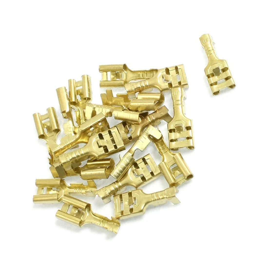 

JFBL Hot Brass 6.3 mm Connectors Female Spade Cable Terminals, 20 Piece