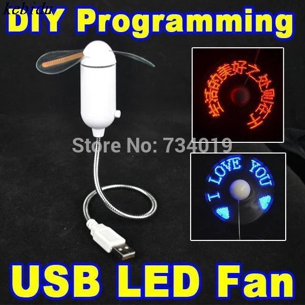 Hot DIY Flexible LED Light USB Fan Programming Any Text