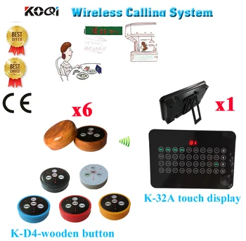 

Restaurant Buzzer Paging System Of Wireless Catering Equipment 433.92mhz (1 display+6 call button)