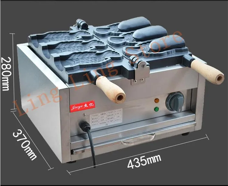 110 В 220 В антипригарное коммерческое электрическое мороженое глубокий тайяки рот рыбка вафельница 3 шт. вафельница для мороженого