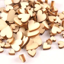 100 шт Смешанные Природные Мини Сердце деревянные пластинки DIY Искусство Скрапбукинг Ремесло домашний Декор деревянный без финишной отделки украшения 6-12 мм m1686