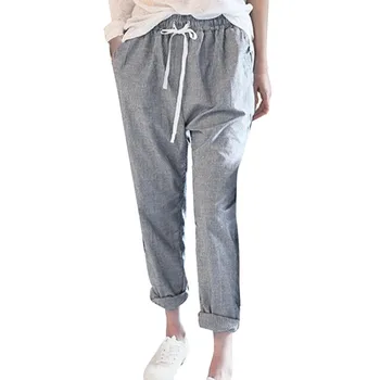 

Women Fashion Striped High Waist Casual Loose Long Trousers Harem Pants Casual Loose Trousers 2018 Spring Fashion c0404