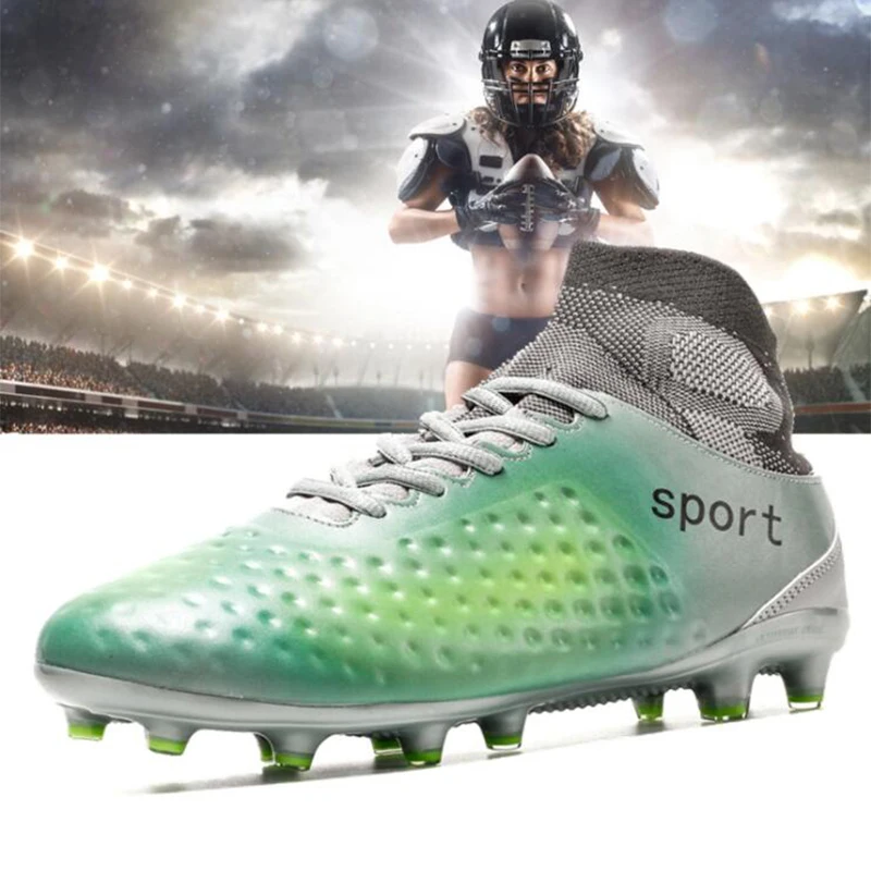

New Adults Men's Outdoor Soccer Cleats Shoes High Top Football Boots Training Sports Sneakers Shoes Plus Size 35-46