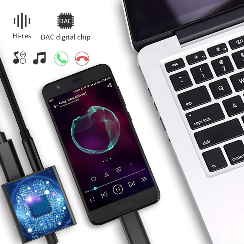 2 in 1 Lighting Charger Listening Adapter For For iPad Pro Charging Adapter 3 5mm Jack Splitter For huawei xiaomi Smart Phone