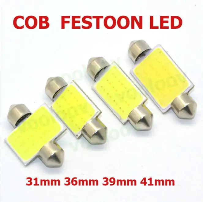 

2x festoon cob led 12v festoon cob festoon led 31MM / 36MM /39MM 3W 12V Car LED lighting lamp Interior Dome Lights ~e