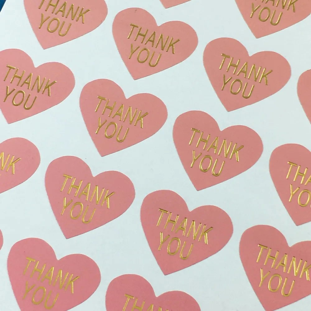 aliexpresscom buy 5000pclot thank you pink heart stickers labels