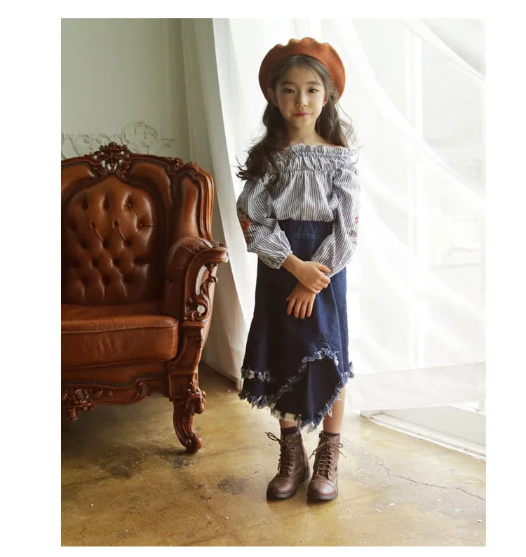school jeans teenage girls skirts princess clothing tassel denim long kids skirts for girls autumn winter 2017 children clothes  4 5 6 7 8 9 10 11 12 13 14 15 years  little baby girls skirt for kids girl girls autumn dress (6)