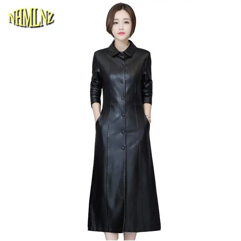 New Arrival Womens Long Faux Fox Fur Winter Coat Leather