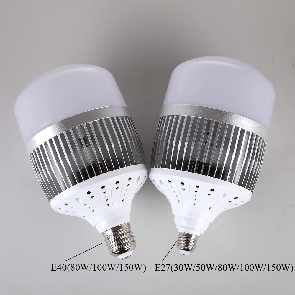 Высокая Мощность 30 Вт 50 Вт 80 Вт 100 Вт 150 Вт светодиодный лампы светильник E40 E27 светодиодный лампа высокой яркости светодиодный для склада инженер квадратных