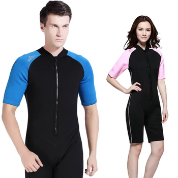 

SBART 2mm Neoprene Swimming Suit for Women Men Scuba Diving Suits Zipper One Piece Wet Suits Male Female Short Sleeve Wetsuit